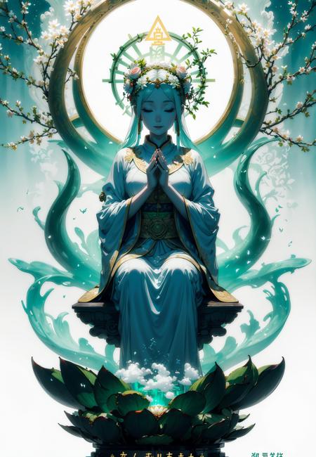 24336-2822038598-dreamy, serene, white and green_1.2),_(full body, sitting, Guanyin with jade bottle_1.1),(praying hands),(blessing),(smiling),(c.png
